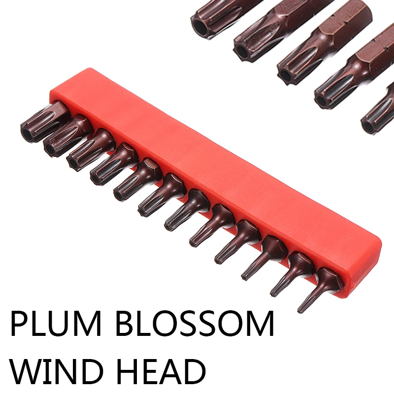 12pcs S2 Steel T6-T40 Magnetic Bit Set 25mm Security Tamper Proof Spanner Screwdriver Torx Star Hex Bit Universal Tool Parts
12pcs S2 Steel T6-T40 Magnetic Bit Set 25mm Security Tamper Proof Spanner Screwdriver Torx Star Hex Bit Universal Tool Parts