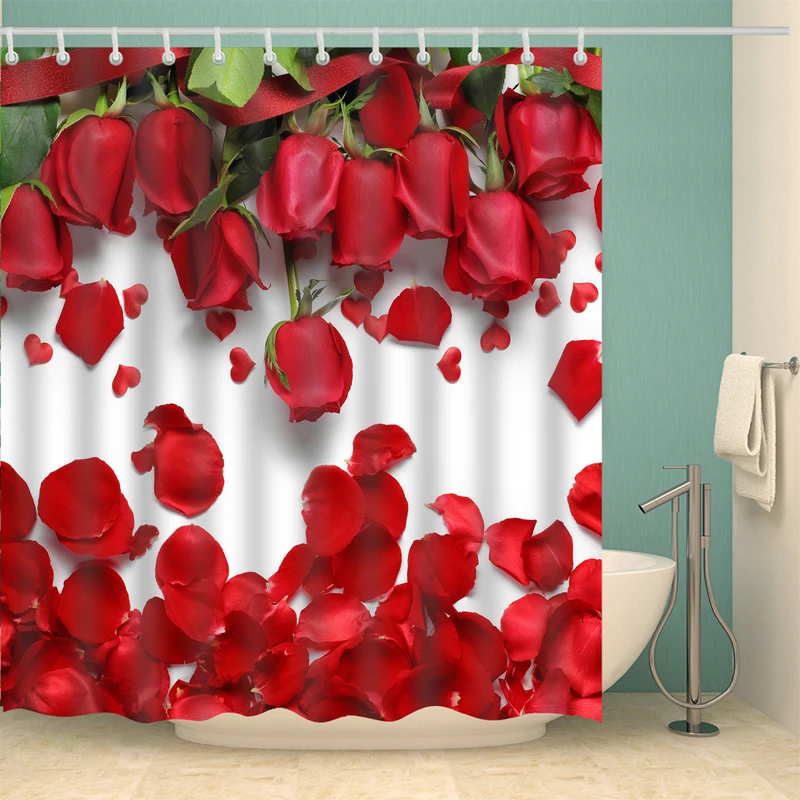 Red Rose Flowers Shower Curtain Set with 12 Hooks Natural Plants Bathroom Decoration Washable Polyester Fabric
Red Rose Flowers Shower Curtain Set with 12 Hooks Natural Plants Bathroom Decoration Washable Polyester Fabric