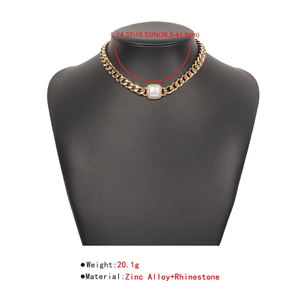 Lalynnly Dainty Big Pearl Pendant Choker Collars Necklaces Punk Thick Gold Chain Necklace Women Party Wedding Jewelry Gift N8525
Lalynnly Dainty Big Pearl Pendant Choker Collars Necklaces Punk Thick Gold Chain Necklace Women Party Wedding Jewelry Gift N8525