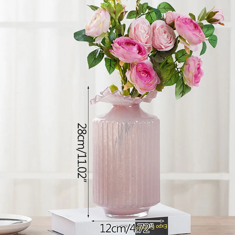 Nordic Pink Vertical Grain Glass Flower Vase Home Decoration Modern Art Flower Plant Holder Desk Hydroponics Room Decor
Nordic Pink Vertical Grain Glass Flower Vase Home Decoration Modern Art Flower Plant Holder Desk Hydroponics Room Decor