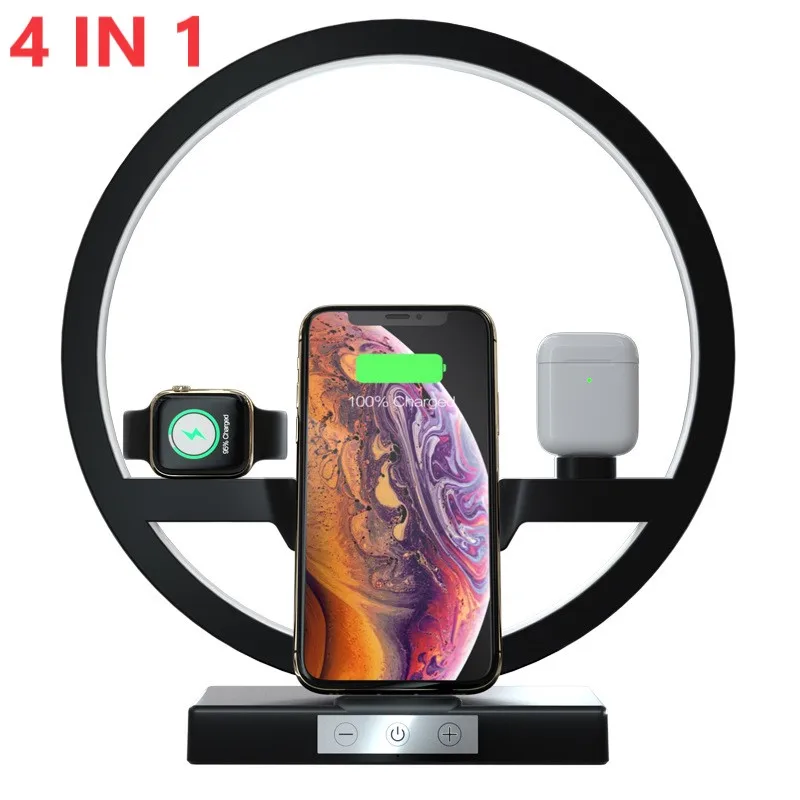 Беспроводное зарядное устройство 3 в 1 QI для iPhone 12 Pro Max Airpods Apple Watch зарядная