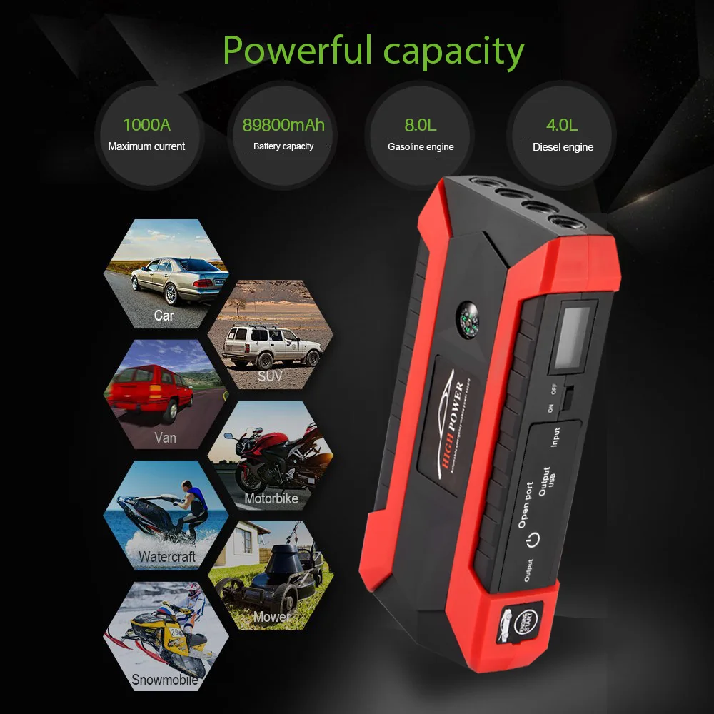 Car Jump Starter Power Bank 50800mAh 200A 12V Starting Device Portable Emergency Car Booster Auto Car Battery Charger Gas
Car Jump Starter Power Bank 50800mAh 200A 12V Starting Device Portable Emergency Car Booster Auto Car Battery Charger Gas