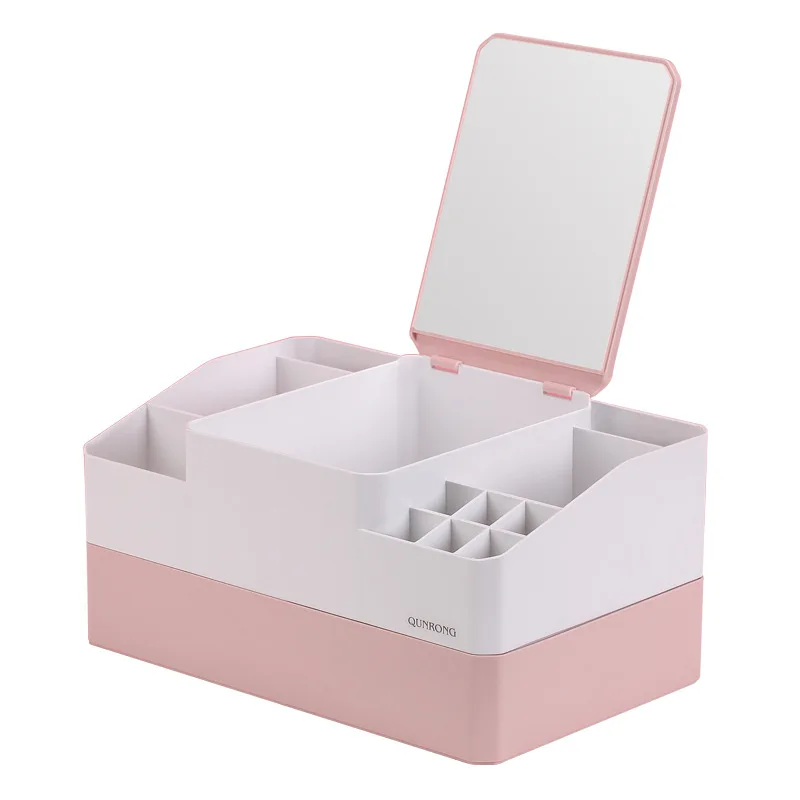 Plastic Makeup Organizer Multifunctional Large Capacity Cosmetic Storage With Mirror Nail Polish Lipstick Box Desktop Organizer
Plastic Makeup Organizer Multifunctional Large Capacity Cosmetic Storage With Mirror Nail Polish Lipstick Box Desktop Organizer