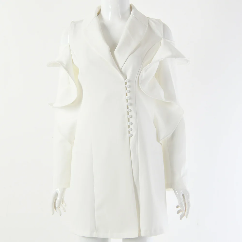 Ruffles sleeve white blazer dress women Solid color white short autumn dress 2019 Eleganf office ladies workwear vestidos
Ruffles sleeve white blazer dress women Solid color white short autumn dress 2019 Eleganf office ladies workwear vestidos