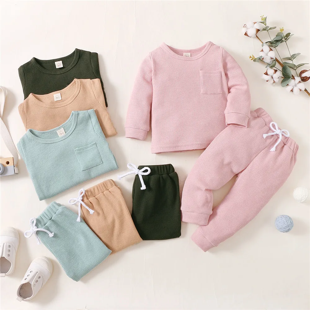 Baby Girl Solid Waffle Fabric Clothes Sets Long Sleeve Top Pants Trousers 1-5Y Toddler Kids Spring Fall Casual Cotton Outfits
Baby Girl Solid Waffle Fabric Clothes Sets Long Sleeve Top Pants Trousers 1-5Y Toddler Kids Spring Fall Casual Cotton Outfits
