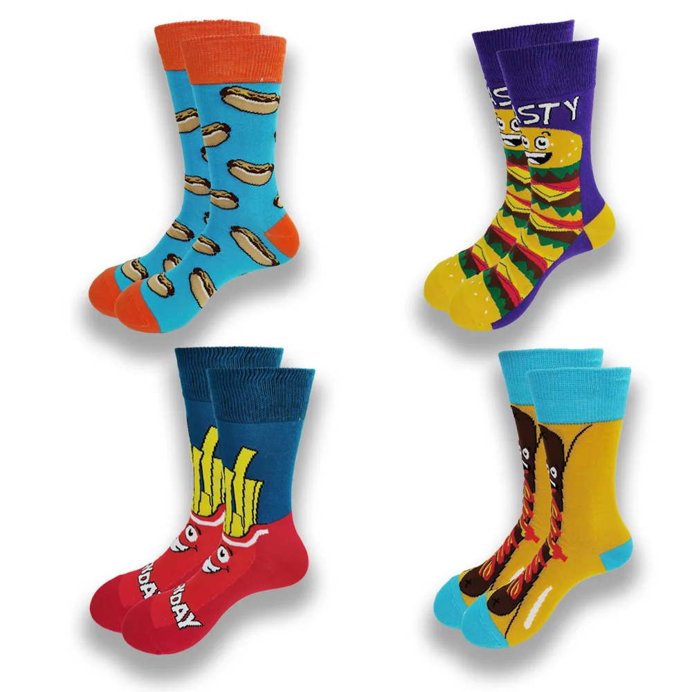 A Pair of Men Socks Funny Cute Cartoon Fruits hamburger Egg Cookie Donuts Food Happy Soft and Comfortable Skateboard Socks
A Pair of Men Socks Funny Cute Cartoon Fruits hamburger Egg Cookie Donuts Food Happy Soft and Comfortable Skateboard Socks