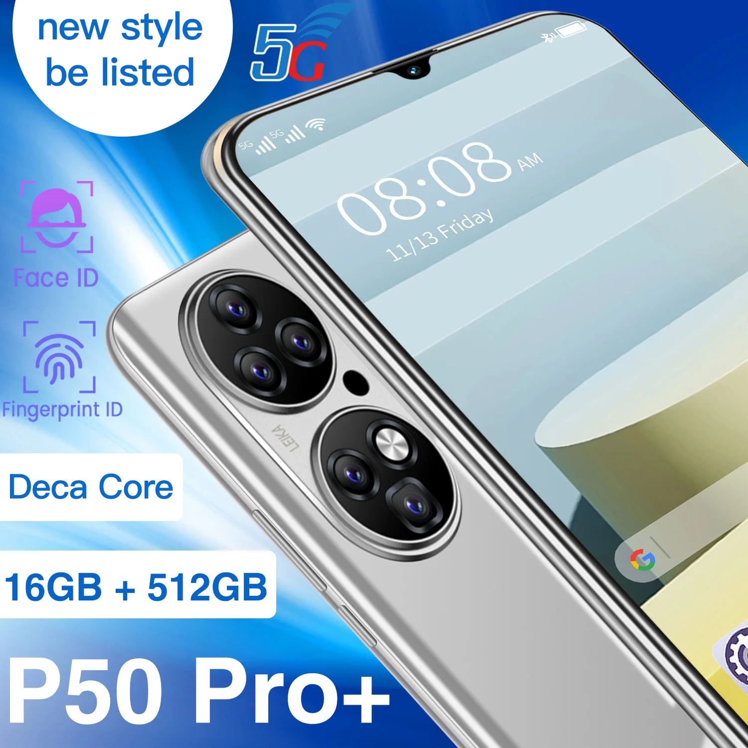 P50 Pro Global Version Smartphone 6.7 Inch Deca Core 16GB 512GB 32MP 64MP Android 11 5600MAH Snapdragon 888 Face ID Cell Phones
P50 Pro Global Version Smartphone 6.7 Inch Deca Core 16GB 512GB 32MP 64MP Android 11 5600MAH Snapdragon 888 Face ID Cell Phones