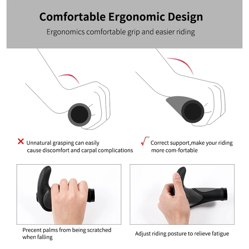 Bike Grips Rubber Ergonomic Antislip Handlebar Grips for MTB Bicycle Mountain Bike Grips 1 Pair 
Bike Grips Rubber Ergonomic Antislip Handlebar Grips for MTB Bicycle Mountain Bike Grips 1 Pair