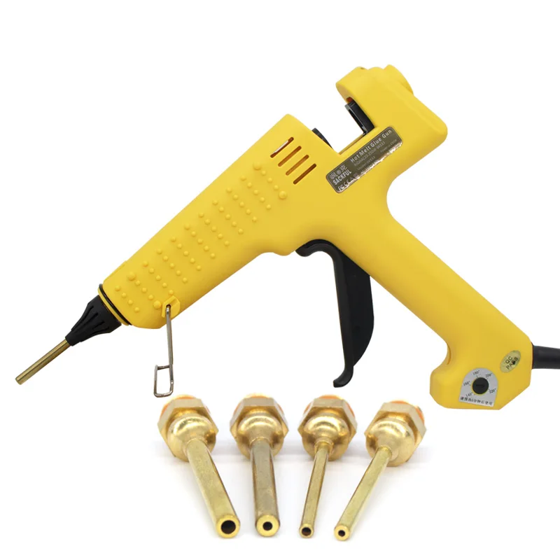 

Hot Melt Glue Gun 250W High Temperature Adjustable 70mm Long Nozzle Industrial Glue Gun 11mm Glue Stick Hot Melt Glue Tool