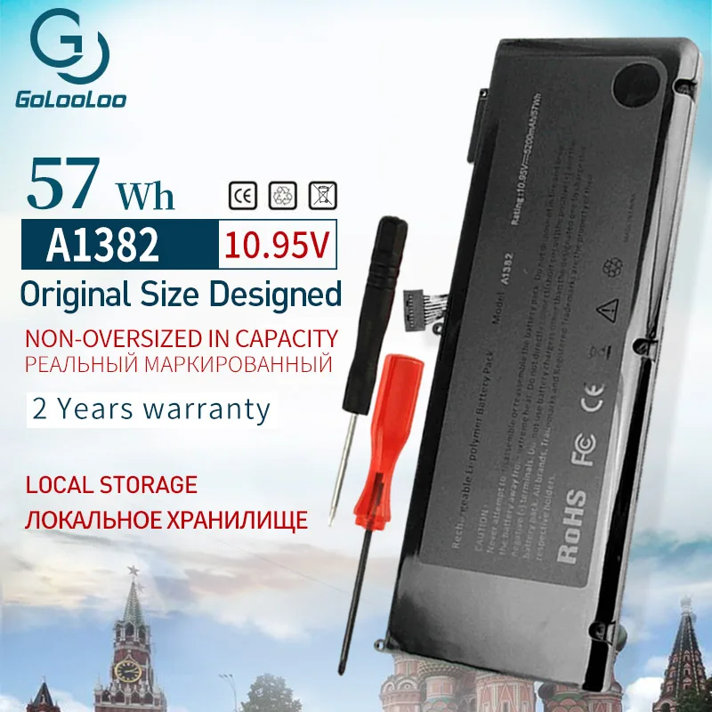 Аккумулятор Golooloo A1382 A1286 для ноутбука, 10,95 в, 2011 Вт-ч, 15 дюймов
Аккумулятор Golooloo A1382 A1286 для ноутбука, 10,95 в, 2011 Вт-ч, 15 дюймов