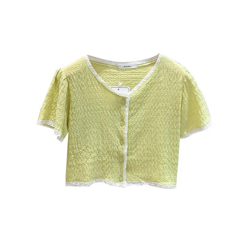 Knitted Shirt Women 2021 Spring Summer New Fashion French Vintage Short Sleeves Slim Cardigan Loose Thin Top Female JD1387
Knitted Shirt Women 2021 Spring Summer New Fashion French Vintage Short Sleeves Slim Cardigan Loose Thin Top Female JD1387