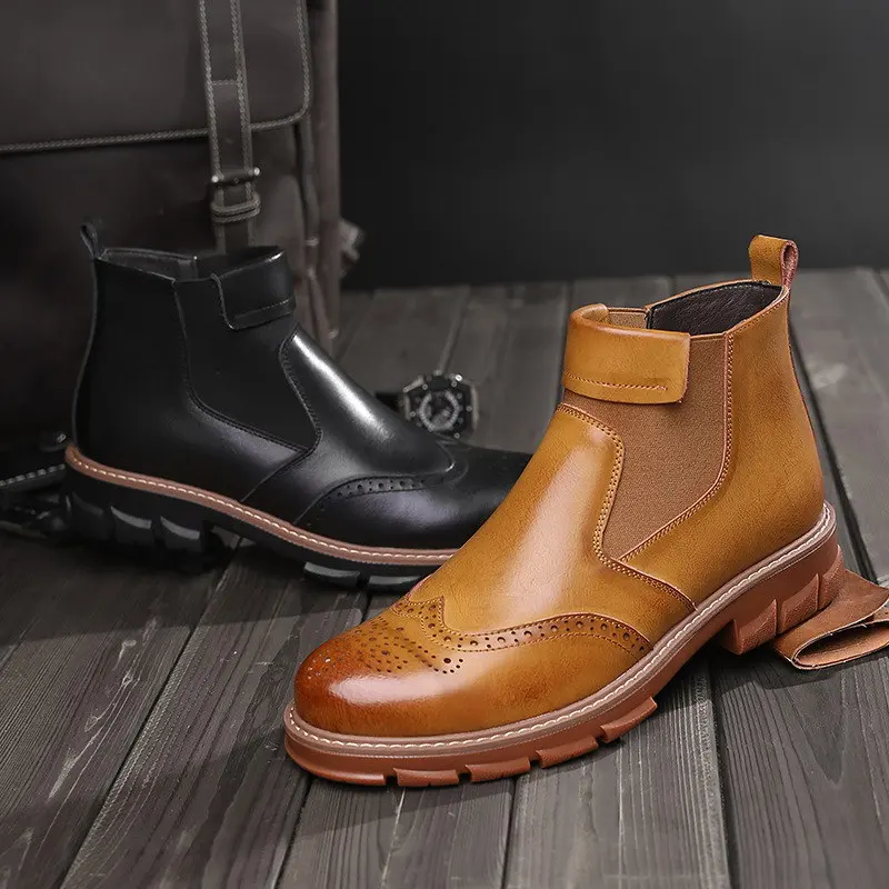Designer Men Black Chelsea Boots Winter Fall Man Brogue Shoes Slip On Trending Office Career Leather Shoes Plush Warm
Designer Men Black Chelsea Boots Winter Fall Man Brogue Shoes Slip On Trending Office Career Leather Shoes Plush Warm