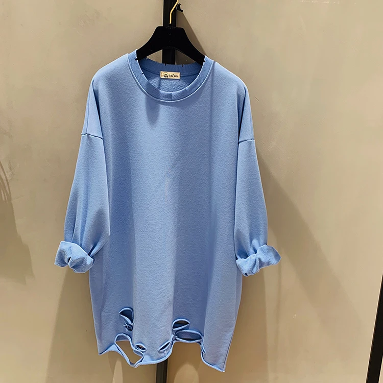 2020 Autumn New Loose Simple Casual T-shirt Bf Lazy Wind Hole Solid Color Long-sleeved Cotton T Shirt Women Base Tops
2020 Autumn New Loose Simple Casual T-shirt Bf Lazy Wind Hole Solid Color Long-sleeved Cotton T Shirt Women Base Tops