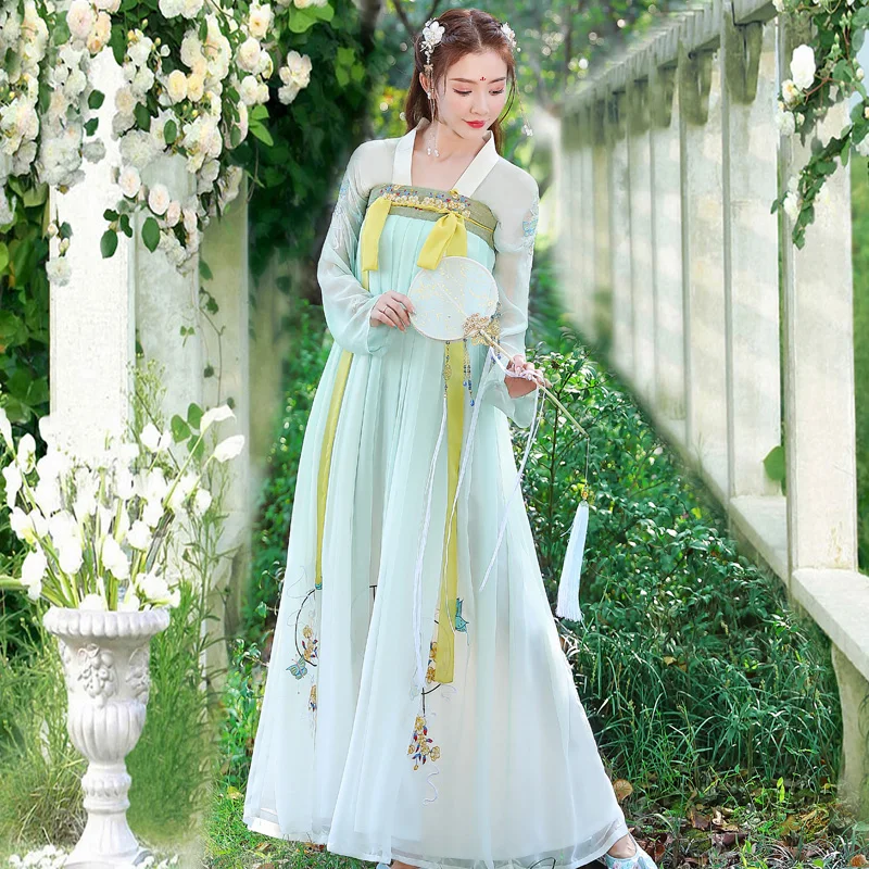 Hanfu Women Chinese National Dance Costume Green Folk Dress Traditional Festival Outfit Oriental Performance Clothing DCC198
Hanfu Women Chinese National Dance Costume Green Folk Dress Traditional Festival Outfit Oriental Performance Clothing DCC198