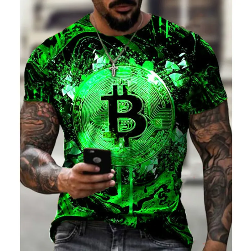 Casual streetwear fashion T-shirt men's short-sleeved loose T-shirt Bitcoin 3D printing slim round neck pullover and men
Casual streetwear fashion T-shirt men's short-sleeved loose T-shirt Bitcoin 3D printing slim round neck pullover and men