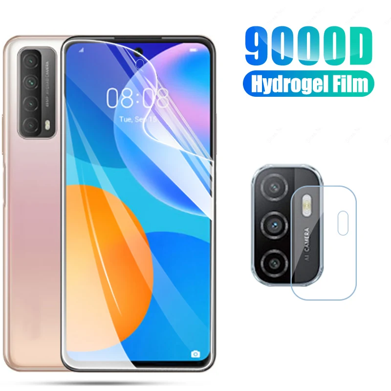 Гидрогелевая пленка с полным покрытием корпуса 2 в 1 9000D для huawei p smart 2021 2020 не