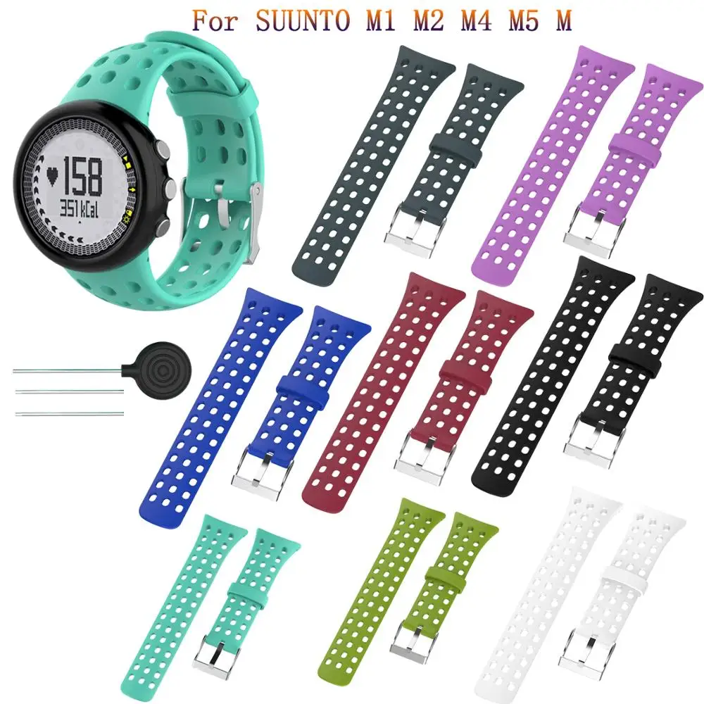 Ремешок сменный силиконовый для SUUNTO M1 M2 M4 M5 M мягкий спортивный универсальный