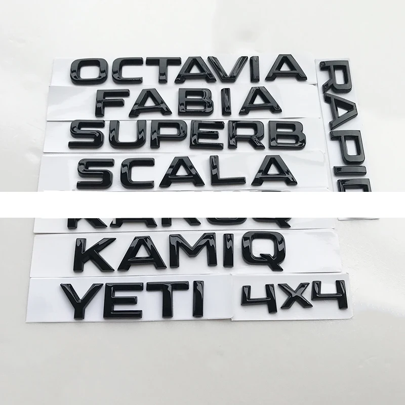 Glossy Black Letters Emblem Logo for Skoda FABIA KAMIQ KAROQ KODIAQ OCTAVIA RAPID SUPERB YETI Car Front Rear Trunk Badge Sticker
Glossy Black Letters Emblem Logo for Skoda FABIA KAMIQ KAROQ KODIAQ OCTAVIA RAPID SUPERB YETI Car Front Rear Trunk Badge Sticker