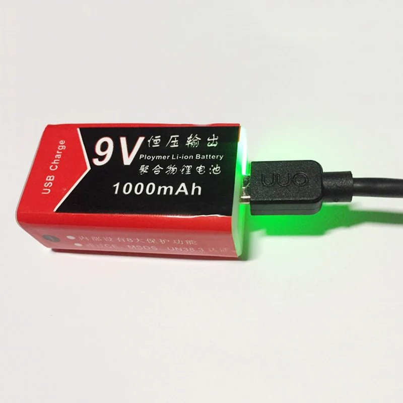 Зарядка через USB 9V 1000 мА/ч литий ионный аккумулятор Батарея Перезаряжаемые 9В для
