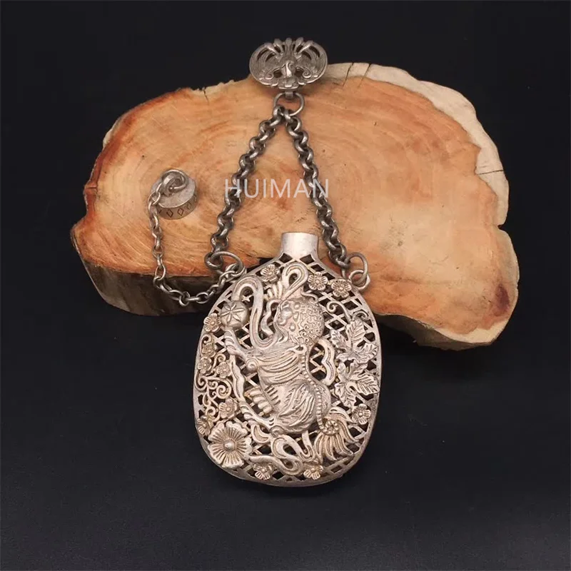 Free Delivery China Old Antique Miao Silver Handmade Lucky Hollow Out Sachet Metal Handicrafts Decorate#6
Free Delivery China Old Antique Miao Silver Handmade Lucky Hollow Out Sachet Metal Handicrafts Decorate#6