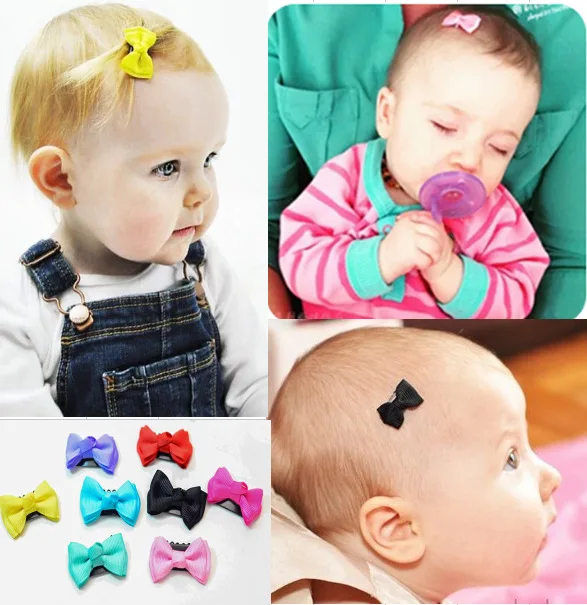 

10Pcs/lots Candy Color Baby Mini Small Bow Hair Clips Safety Hair Pins Barrettes for Children Girls Kids Hair Accessories