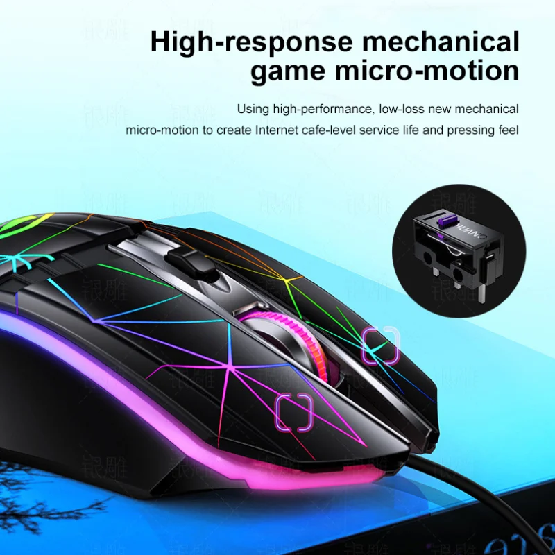 

NEW Wired Gaming Mouse 1200-1600-2400DPI Office Mouse Metal Wheel 4 Button Luminous Mouse Computer Computer Mouse For Laptop PC