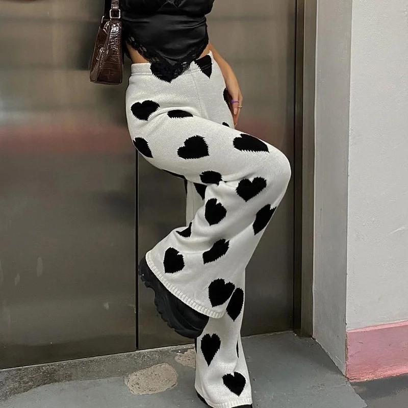 ZOVSV Heart Printed Knitted Wide Leg Pants Women Fashion Casual High Waist Elegant Long Trousers Ladies Streetwear Y2K 2021
ZOVSV Heart Printed Knitted Wide Leg Pants Women Fashion Casual High Waist Elegant Long Trousers Ladies Streetwear Y2K 2021