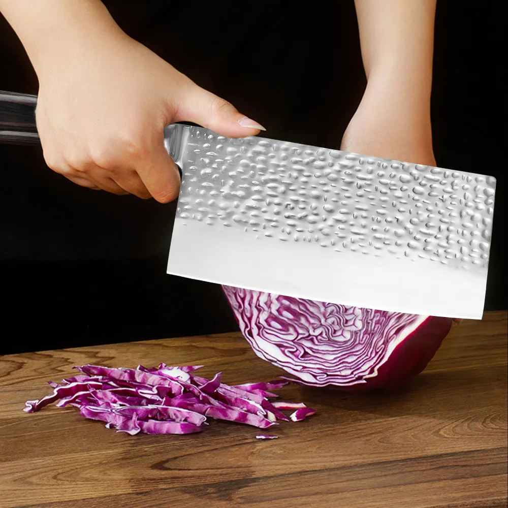 Chinese Forged Hammered Large Kitchen Knife Kitchen Stainless Steel Sharp Vegetable Slicing Knife Household Knives
Chinese Forged Hammered Large Kitchen Knife Kitchen Stainless Steel Sharp Vegetable Slicing Knife Household Knives