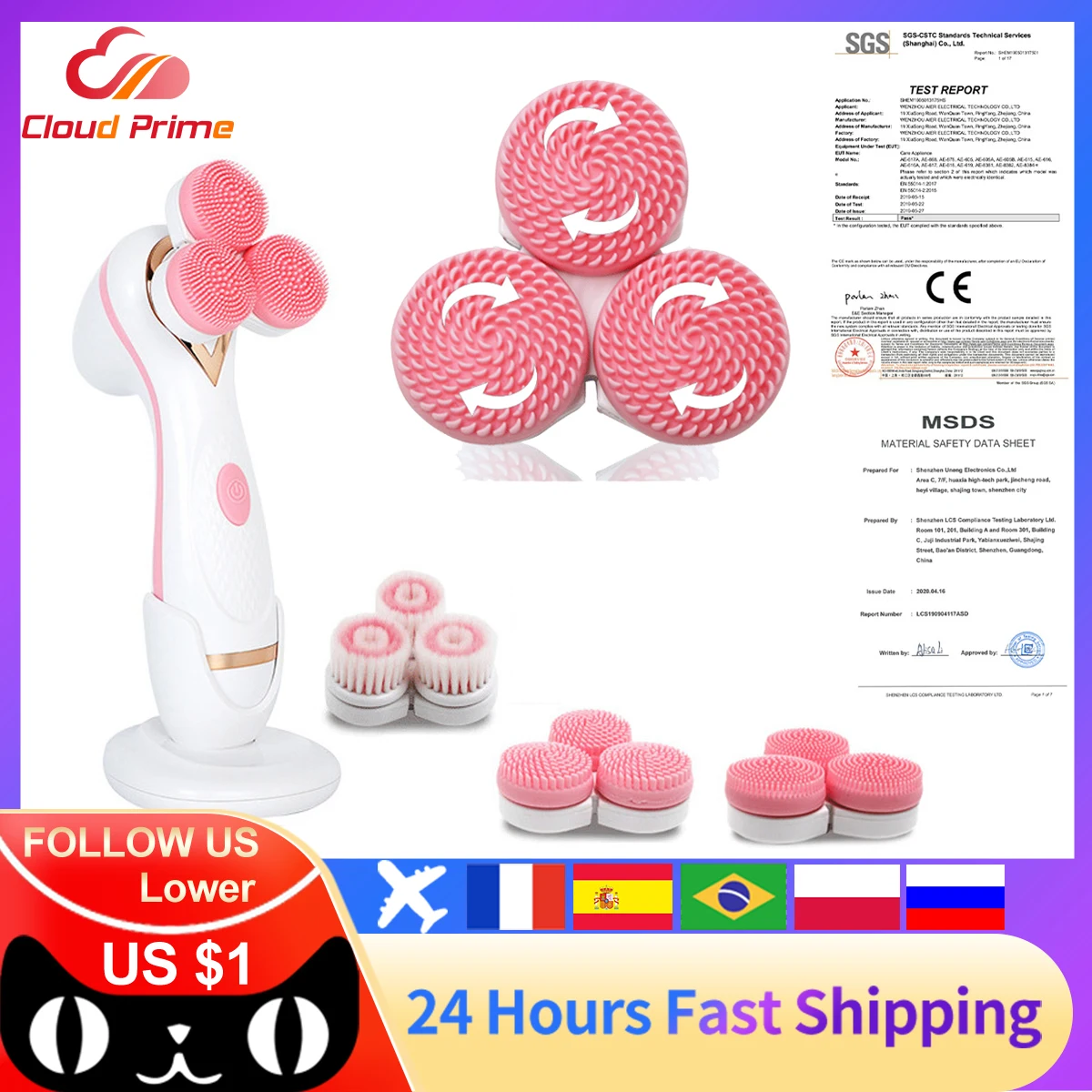Cleansing Brush Sonic Nu Face Rotating Brush Set Galvanica Facial Spa Beauty Deep Cleansing Remove Blackhead Cleansing Brush
Cleansing Brush Sonic Nu Face Rotating Brush Set Galvanica Facial Spa Beauty Deep Cleansing Remove Blackhead Cleansing Brush