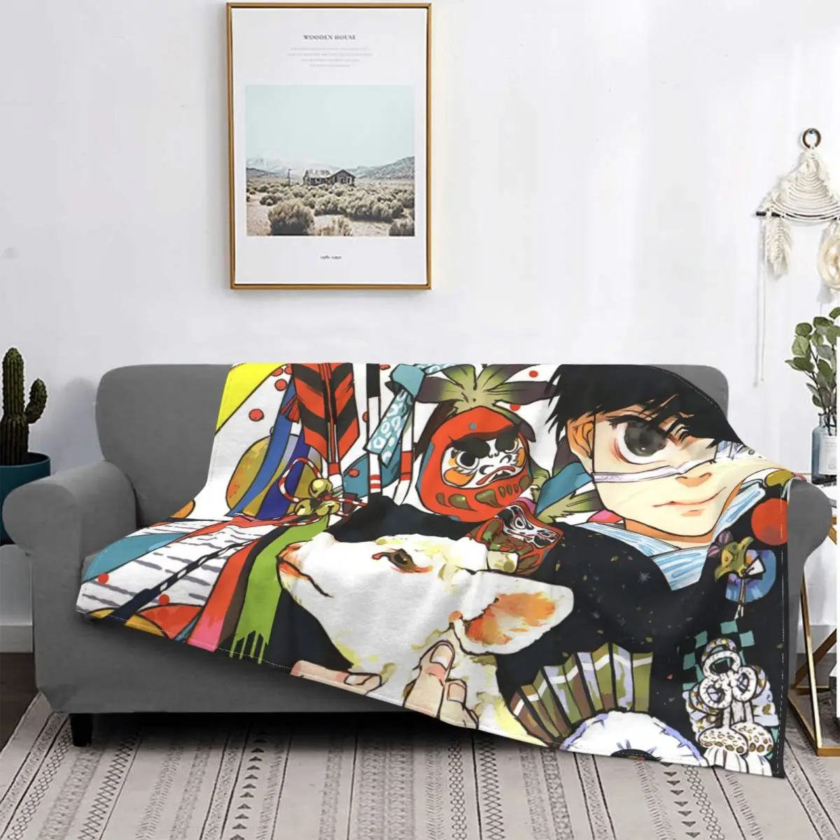 

Tokyo Ghoul Ken Kaneki Fantasy Manga Cute Portable Warm Throw Blankets for Bedding Travel