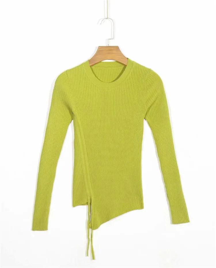 Causal yellow short lace up o neck knitted sweater women Slim skinny winter irregular jumper 2020 Autumn pull femme pullover
Causal yellow short lace up o neck knitted sweater women Slim skinny winter irregular jumper 2020 Autumn pull femme pullover