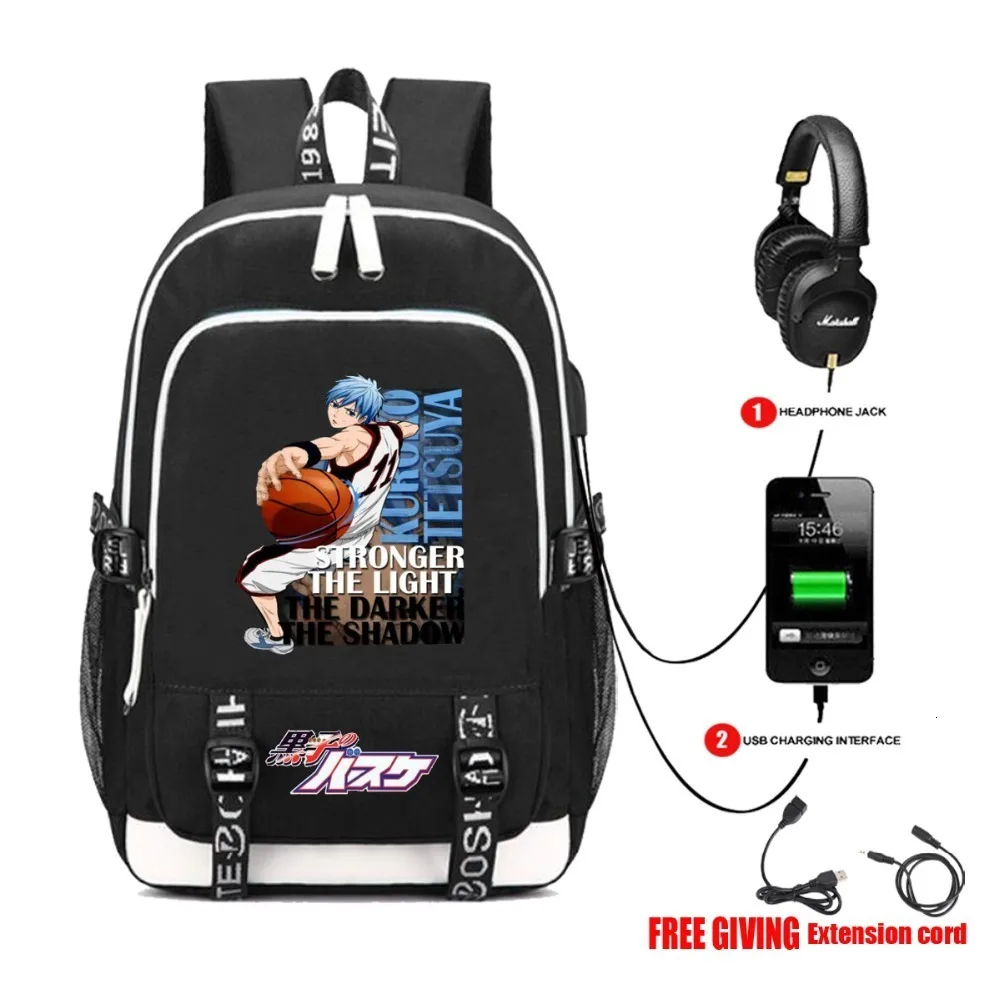 Чехол для наушников с USB-зарядкой домкрата Аниме Kuroko без корзины рюкзак мячиком