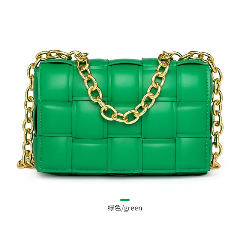 Thick metal chain shoulder bag woven design pillow bag women's bag high-quality fashion square bag
Thick metal chain shoulder bag woven design pillow bag women's bag high-quality fashion square bag