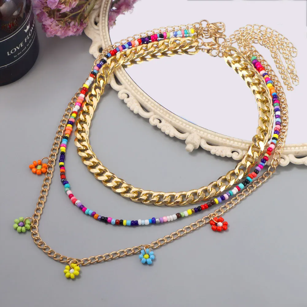 Flatfoosie 2021 Trendy Handmade Beaded Flower Necklace For Women Gold Color Metal Chunky Choker Necklace New Design Jewelry Gift
Flatfoosie 2021 Trendy Handmade Beaded Flower Necklace For Women Gold Color Metal Chunky Choker Necklace New Design Jewelry Gift