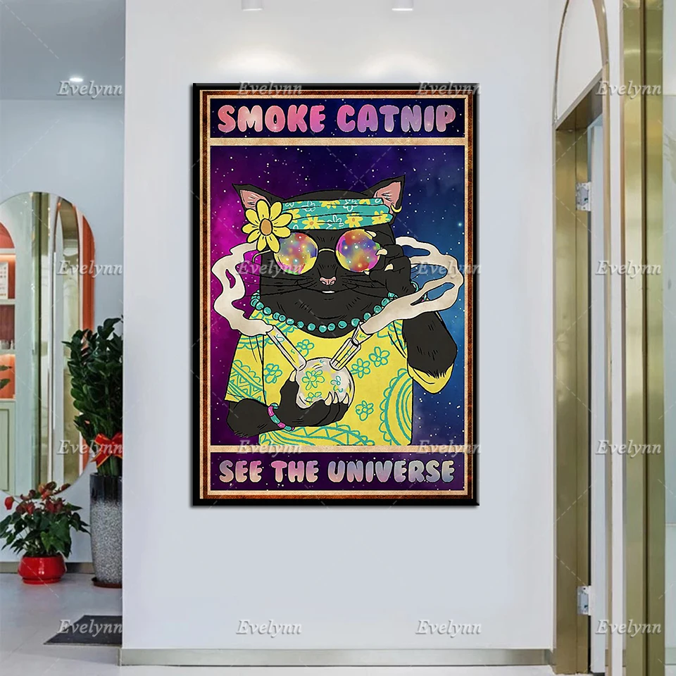 Black Cat - Smoke Catnip See The Universe Poster, Canvas Print, Funny Cat Home Decor , Cool Cat Print, Smoke Cat Wall Art Gift
Black Cat - Smoke Catnip See The Universe Poster, Canvas Print, Funny Cat Home Decor , Cool Cat Print, Smoke Cat Wall Art Gift
