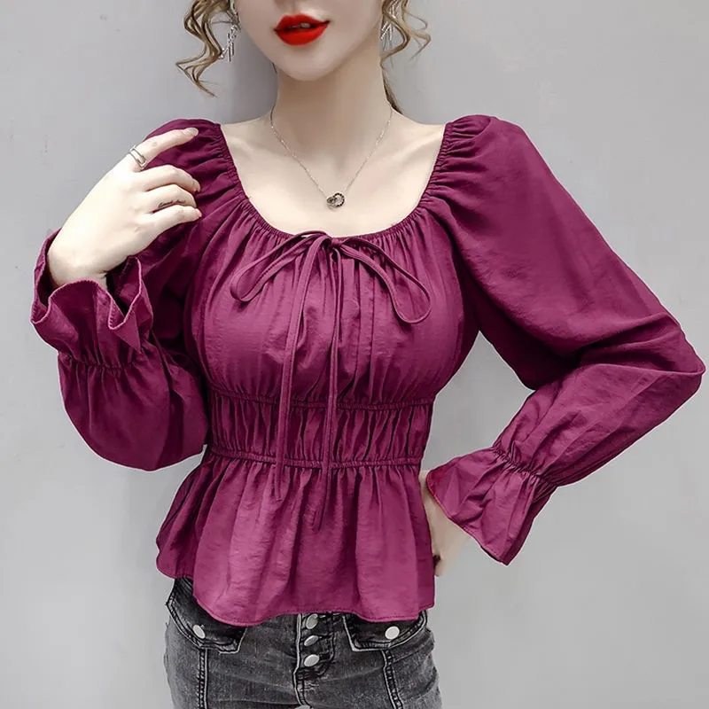 Women Spring Puff Sleeve Chiffon Casual Shirt Blouse Sweet Short Design Ruffles Pleated Basic Top Pullovers
Women Spring Puff Sleeve Chiffon Casual Shirt Blouse Sweet Short Design Ruffles Pleated Basic Top Pullovers