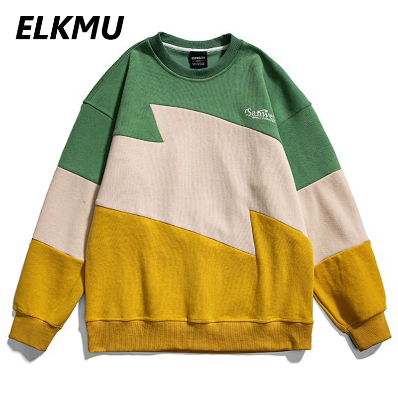 Уличная одежда ELKMU в стиле Харадзюку, Свитшот в стиле пэчворк, мужской осенний пуловер, винтажный свитшот, свободные топы унисекс HM446
Уличная одежда ELKMU в стиле Харадзюку, Свитшот в стиле пэчворк, мужской осенний пуловер, винтажный свитшот, свободные топы унисекс HM446