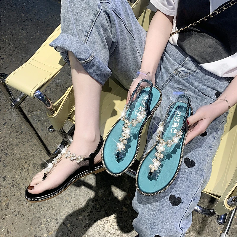 Anti-Skid Comfort Shoes for Women Beige Heeled Sandals 2021 Summer Flip Flops Platform Black Rhinestone Flat Pearl Girls Fashion
Anti-Skid Comfort Shoes for Women Beige Heeled Sandals 2021 Summer Flip Flops Platform Black Rhinestone Flat Pearl Girls Fashion