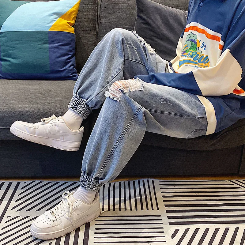 2021 Autumn Hong Kong Style New Large Men's And Women's Jeans Pants Casual Leggings And Perforated Denim Capris
2021 Autumn Hong Kong Style New Large Men's And Women's Jeans Pants Casual Leggings And Perforated Denim Capris