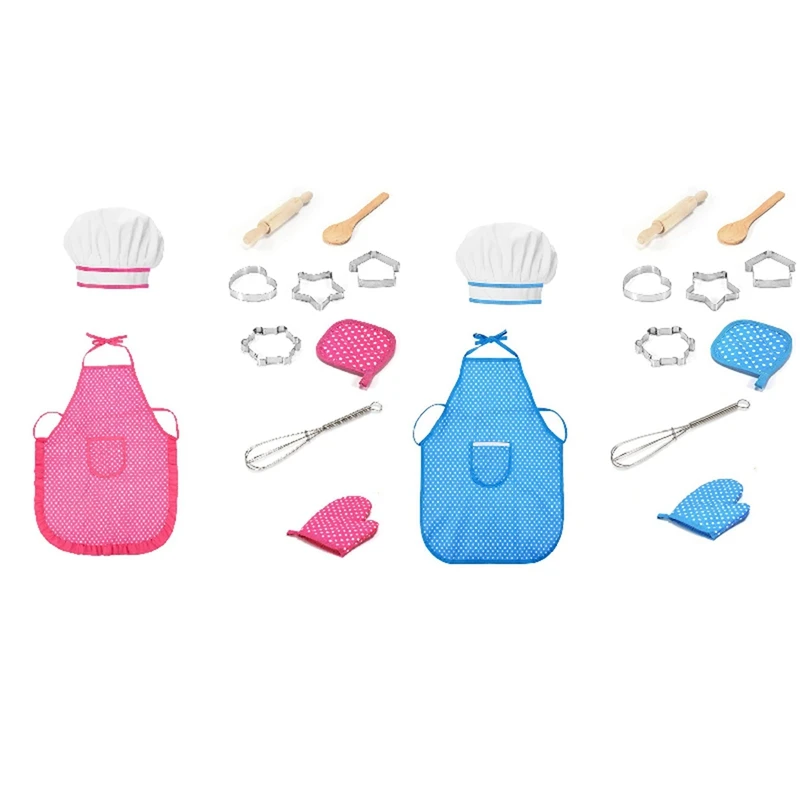2 Set Cooking And Baking Sets For 3-8 Year Old Kids Toys For Kids Age 3-8 Chef Set And Apron With Oven Mitt, Blue & Pink
2 Set Cooking And Baking Sets For 3-8 Year Old Kids Toys For Kids Age 3-8 Chef Set And Apron With Oven Mitt, Blue & Pink
