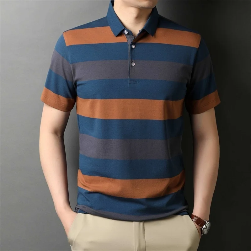 Brand Top Quality Summer Designer 2021 Striped Men's Polo Shirt Turn Down Collar Short Sleeve Casual Tops Fashions Men Clothes
Brand Top Quality Summer Designer 2021 Striped Men's Polo Shirt Turn Down Collar Short Sleeve Casual Tops Fashions Men Clothes