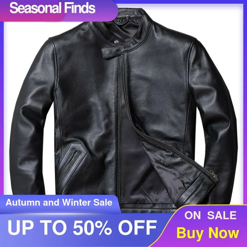 Special Offer Black Motorcycle Style Genuine Leather Jacket Men Stand Collar Plus Size 4XL Real Natural Cowhide Biker's Coat
Special Offer Black Motorcycle Style Genuine Leather Jacket Men Stand Collar Plus Size 4XL Real Natural Cowhide Biker's Coat