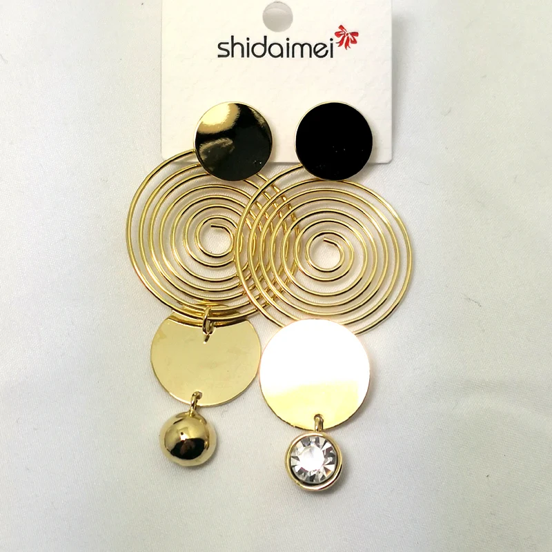 Crystal Gold Disc Stud Earrings Piercing Circles and Spirals Dangle Pendientes Brincos Fashion Jewelry For Women
Crystal Gold Disc Stud Earrings Piercing Circles and Spirals Dangle Pendientes Brincos Fashion Jewelry For Women