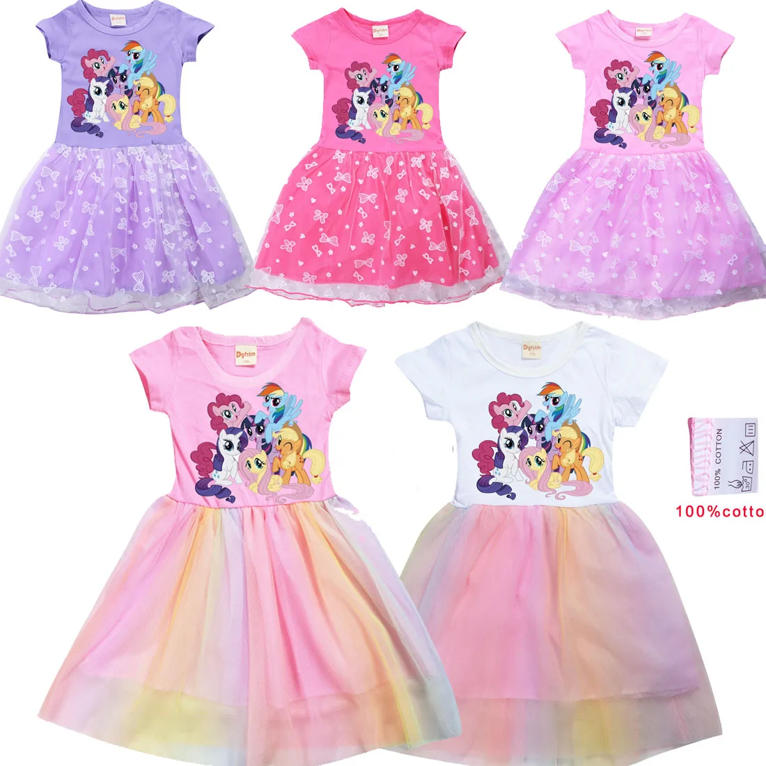 Toddler 2021 Summer Girls Dress Flare Sleeve Kids Tutu Dress Patchwork Girls Party Pony Rainbow Cartoon Children Dress for gift
Toddler 2021 Summer Girls Dress Flare Sleeve Kids Tutu Dress Patchwork Girls Party Pony Rainbow Cartoon Children Dress for gift