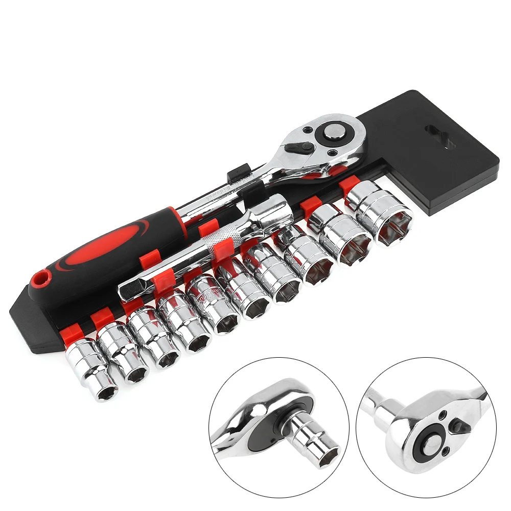 12pcs/set Socket Wrench Set 1/2 inch Ratchet Spanner Professional Hand Tools with 125mm Connecting Rod 10-24mm | Инструменты