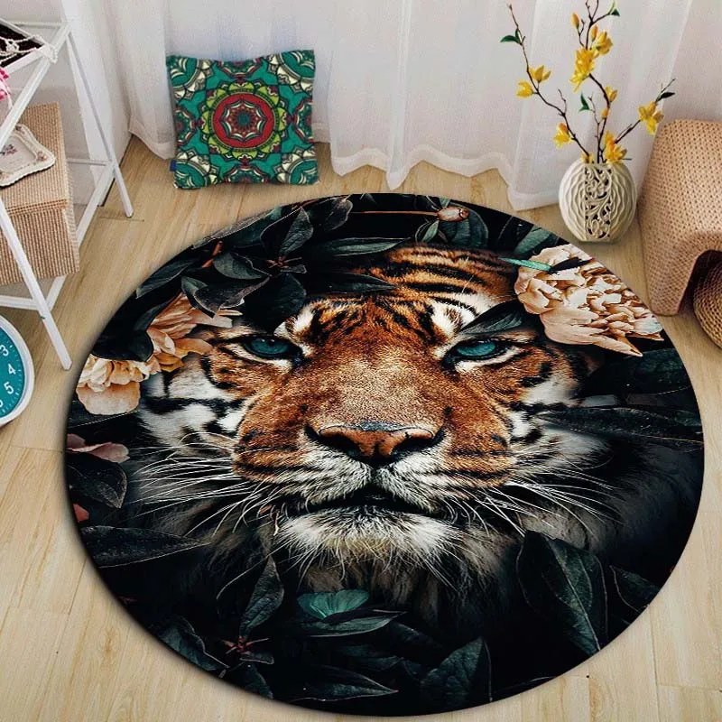 Fox Carpet Tiger Leopard Round Mat Floor Lion Rug Bedroom Living Room Soft Area Rug Circle rug carpets for living room
Fox Carpet Tiger Leopard Round Mat Floor Lion Rug Bedroom Living Room Soft Area Rug Circle rug carpets for living room
