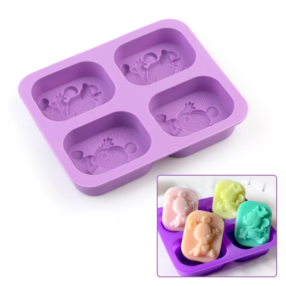 Silicone Soap Mold 3D Cute Cartoon Characters Mold 4 cells Food Grade Silicone Non-stick Baking mold for cake, soap,candy,DIY
Silicone Soap Mold 3D Cute Cartoon Characters Mold 4 cells Food Grade Silicone Non-stick Baking mold for cake, soap,candy,DIY