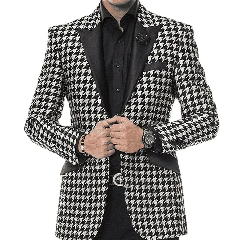(Jacket+Pants) Tailor-Made Man Houndstooth Black Male Suit For Wedding 2 Piece Prom Blazer Party Evening Blazer Custom Made
(Jacket+Pants) Tailor-Made Man Houndstooth Black Male Suit For Wedding 2 Piece Prom Blazer Party Evening Blazer Custom Made