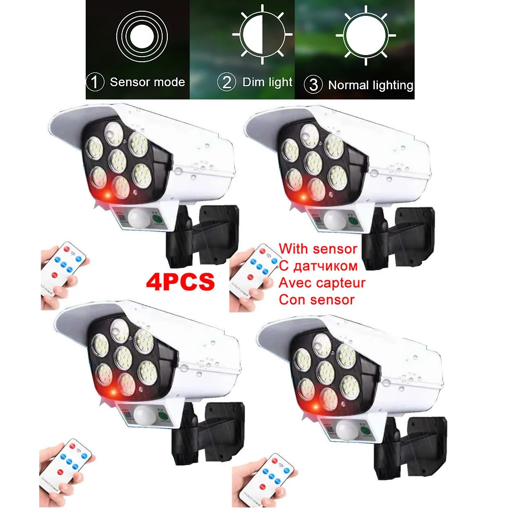 1-4 remote solar fake monitor dummy camera Light Recharged Leds Outdoor Waterproof Motion Sensor Garden Lamp Path Street Wall La
1-4 remote solar fake monitor dummy camera Light Recharged Leds Outdoor Waterproof Motion Sensor Garden Lamp Path Street Wall La
