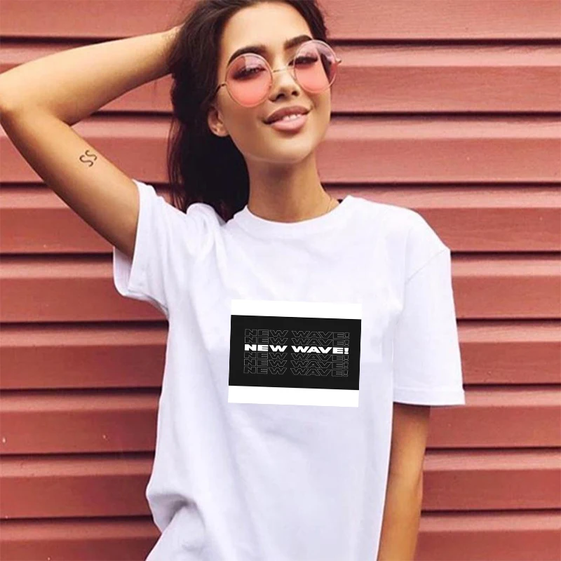New Wave Letter Print Women's T-shirt Summer Simple Casual Top Loose Fashion White Short Sleeve Tshirt
New Wave Letter Print Women's T-shirt Summer Simple Casual Top Loose Fashion White Short Sleeve Tshirt